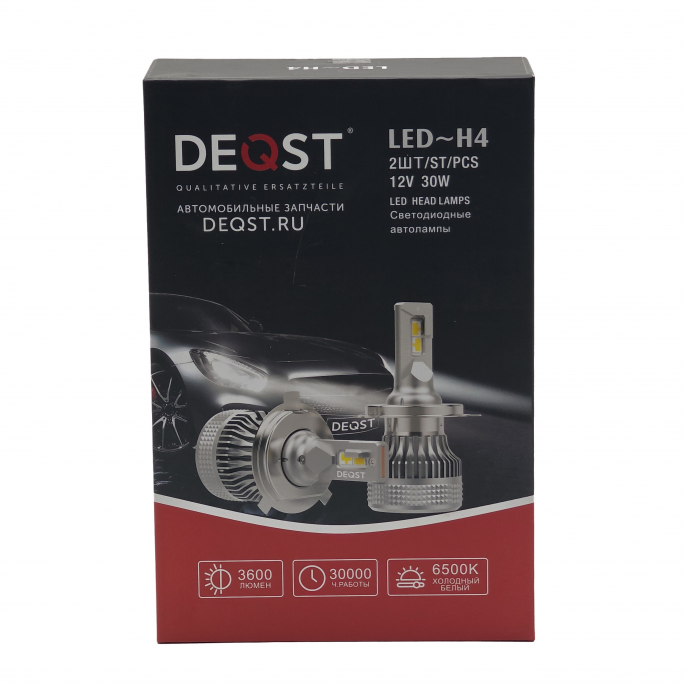 Лампа светодиодная DEQST H4  P43T 30W 233001