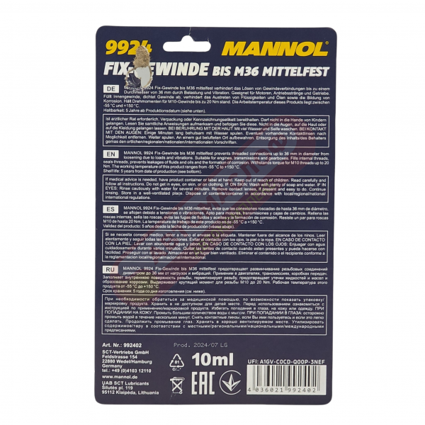 Фиксатор резьбы демонтируемый MANNOL 9924
