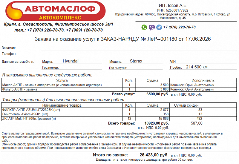 Используемое трансмиссионное масло ZIC ATF Multi HT имеет официальный допуск  ATF RED-1